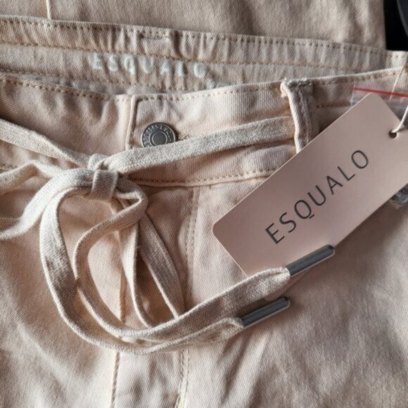 Esqualo High Waist Cotton Cargo Pants NWT Sz 12 - Picture 3 of 10